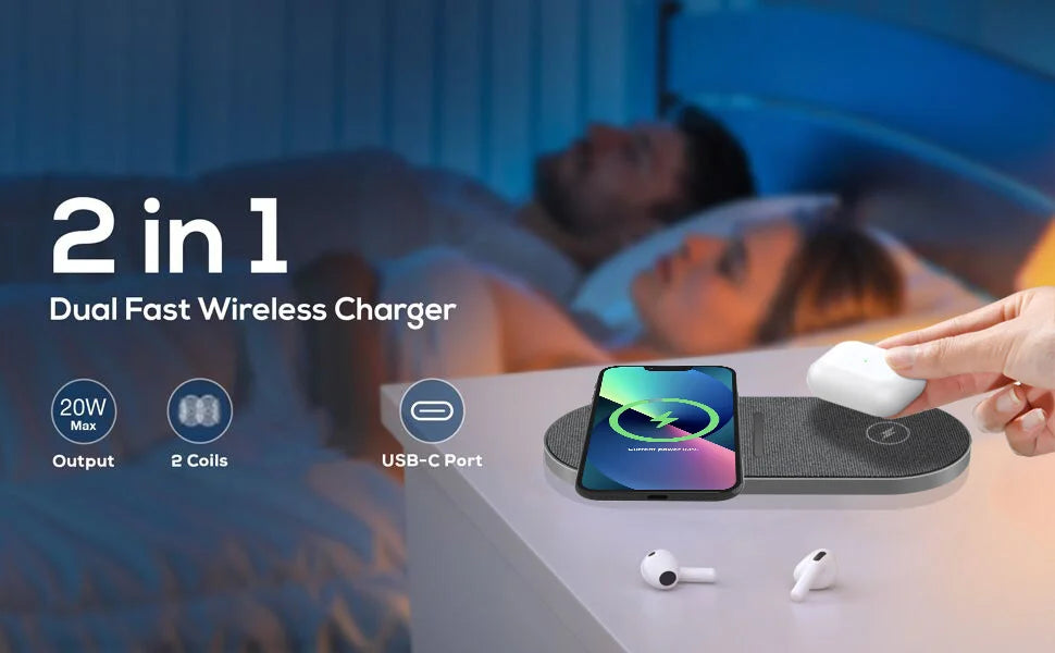 2 in 1  Wireless Charging