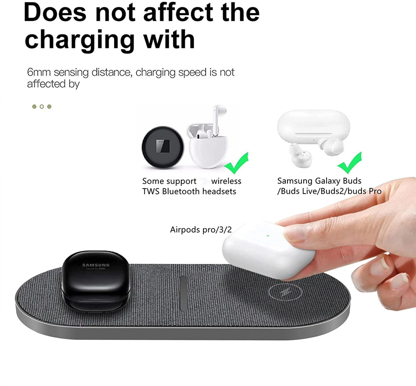 2 in 1  Wireless Charging