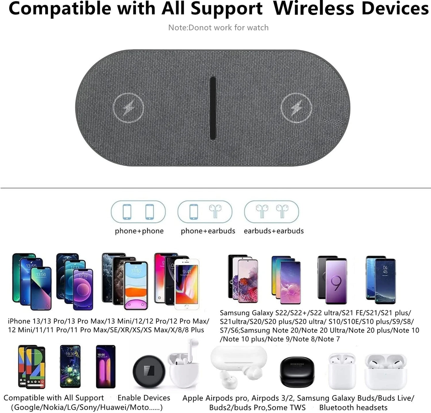 2 in 1  Wireless Charging