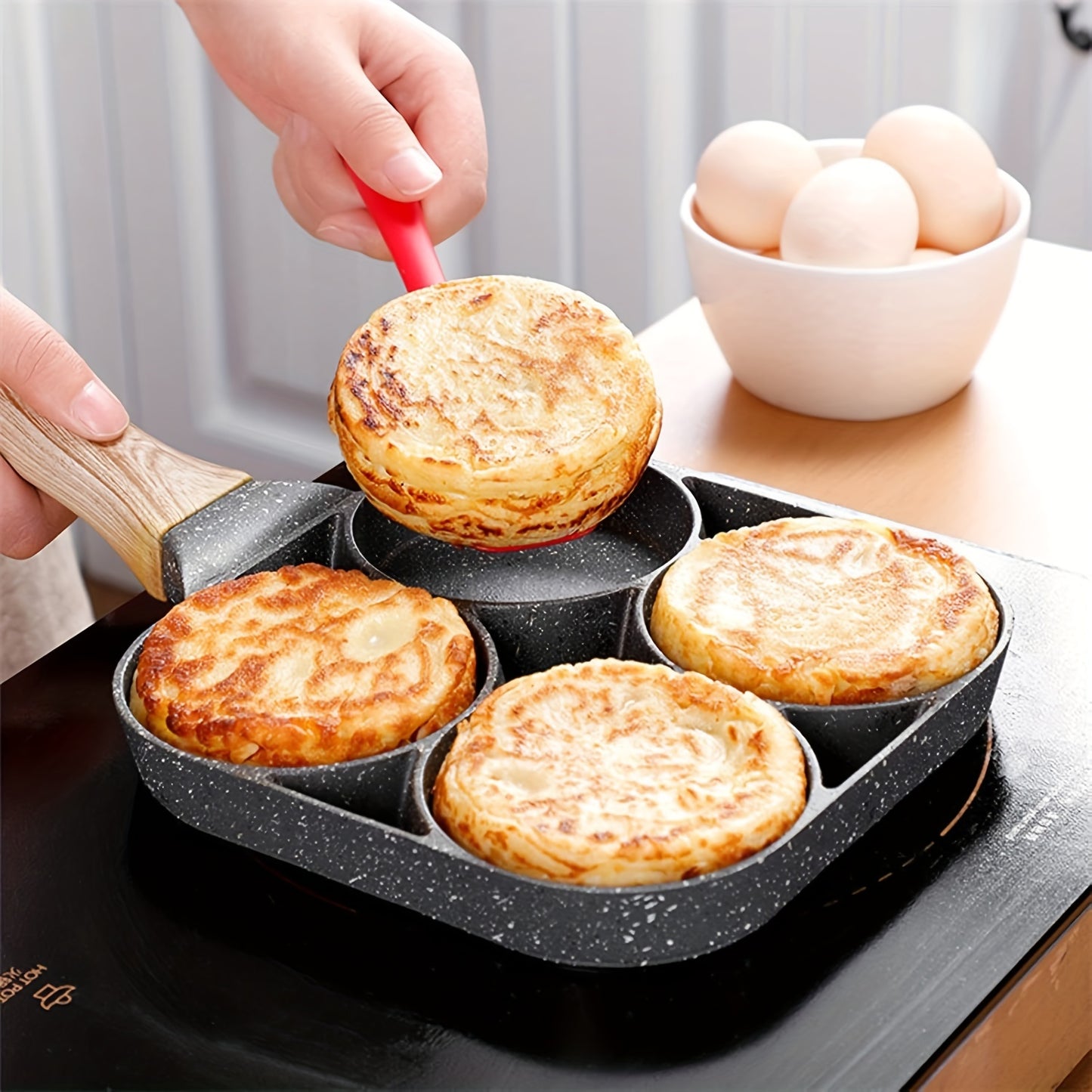 Non-stick multi-compartment pan